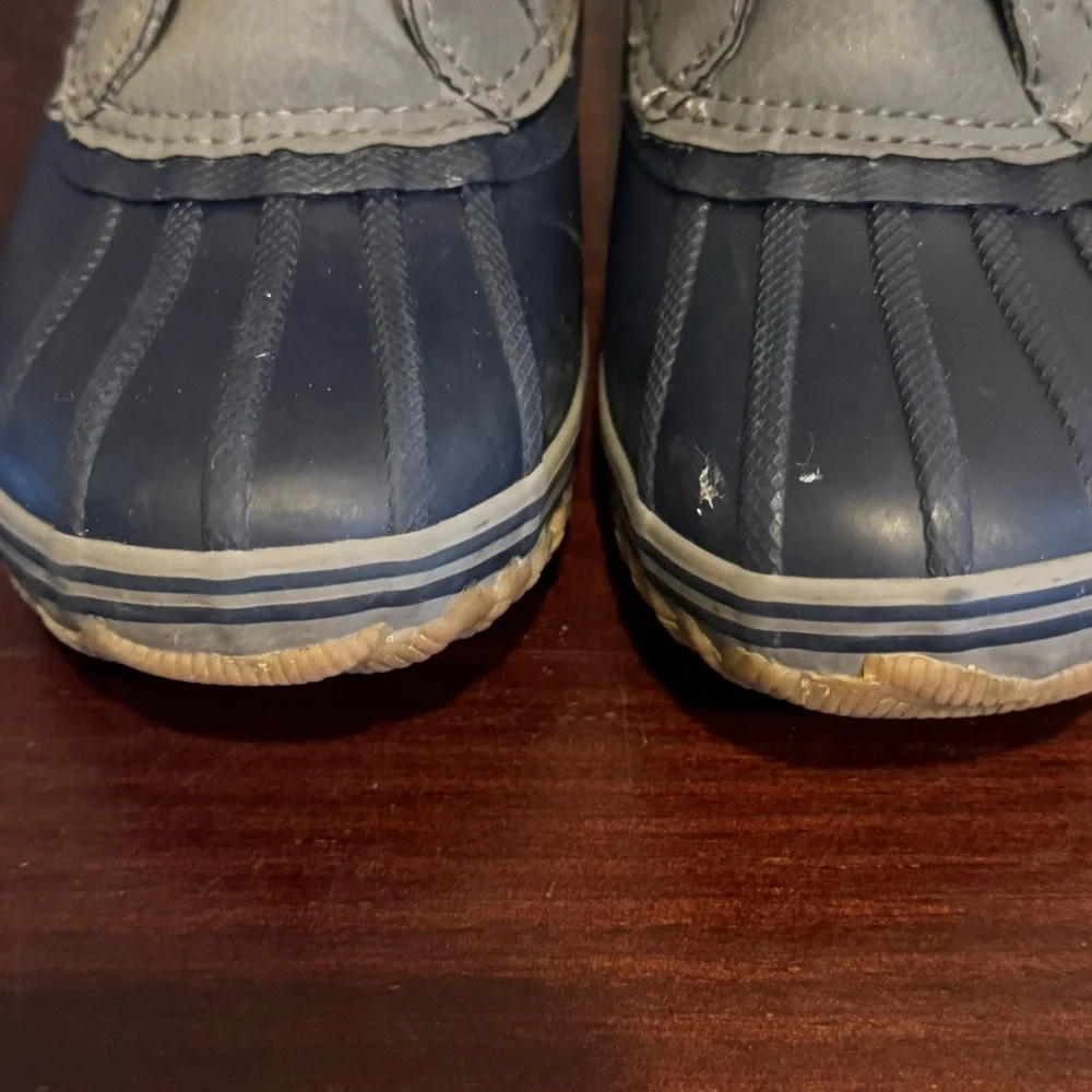Sperry Bowline Kids Gray and navy blue waterproof snow boots size 12